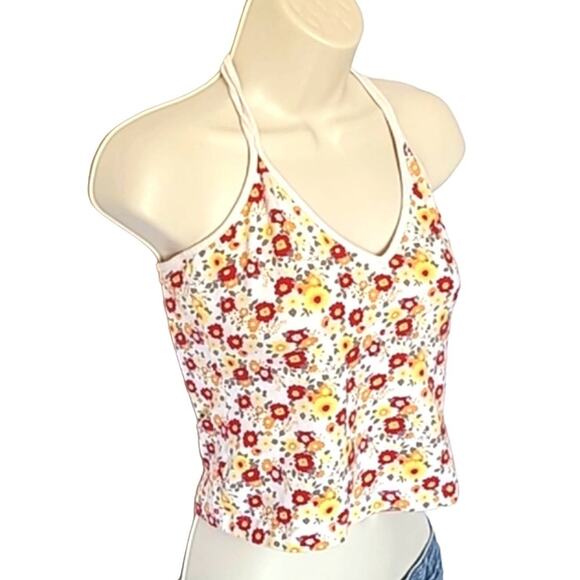 H&M Women's Floral Halter Top Cropped Top size Small - Picture 4 of 6